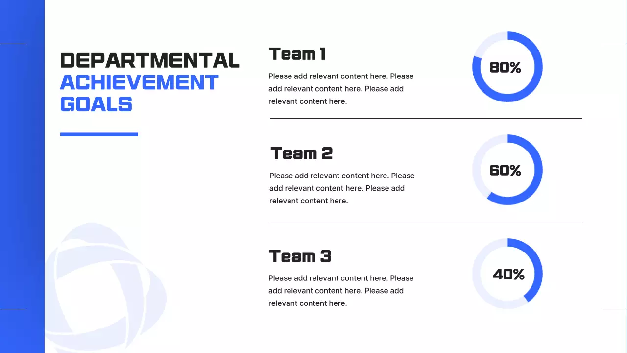 A simple year-end performance report in blue