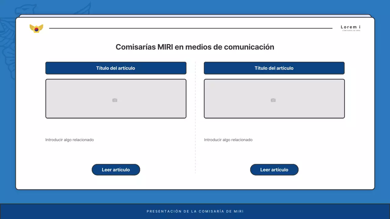 Anuncios por defecto del boletín de la comisaría de policía en azul y azul marino