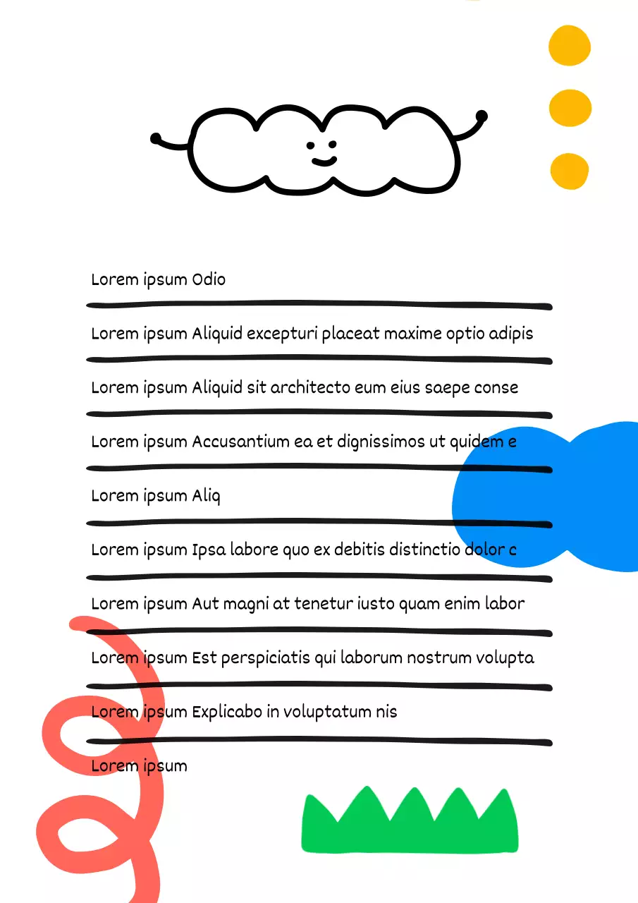 Artigos de papelaria ilustrados simples em vermelho e azul