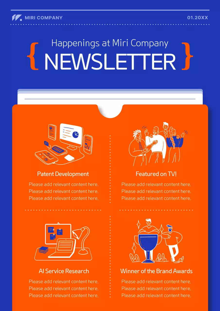 Blue Modern Company Newsletter Poster