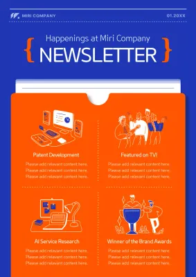 Blue Modern Company Newsletter Poster
