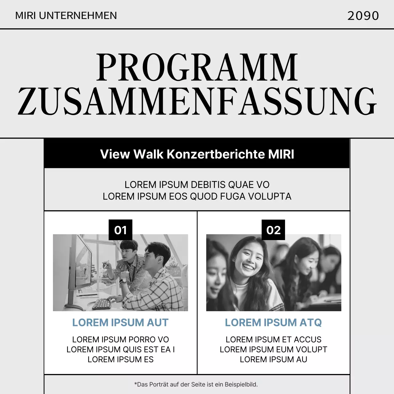 Werbung für ein einfaches Wanderkonzert in Gelb und Schwarz