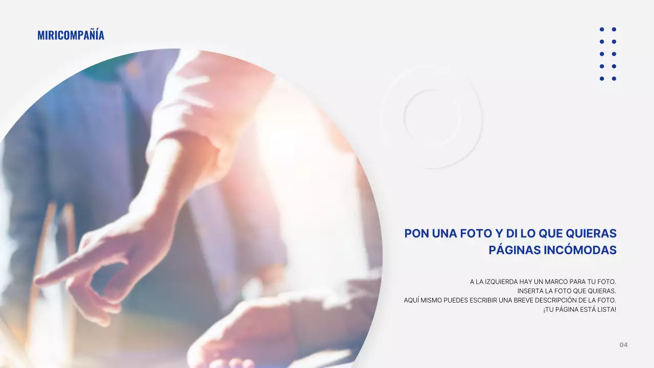 Una presentación empresarial gris y sencilla