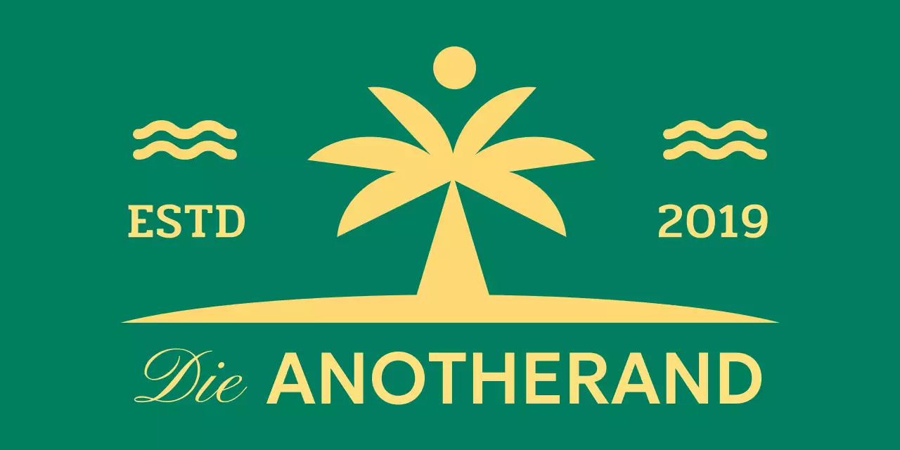 Briefpapierentwurf mit einer Insel mit Palmen