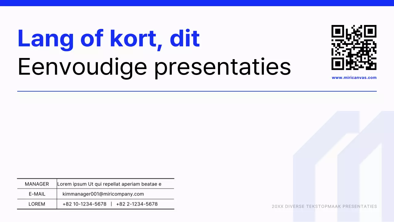 Modern tekst layout rapport in blauw en wit