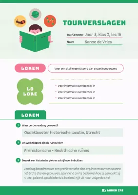 Een schattig excursieverslag in groen en roze