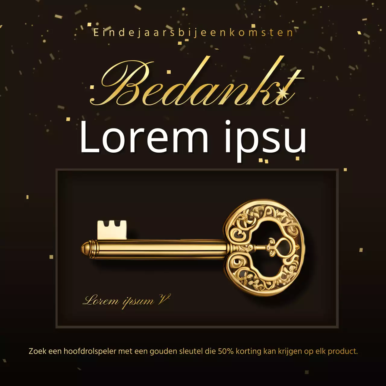 Maak reclame voor een luxueus eindejaarsevenement voor merkprijzen in bruin en goud