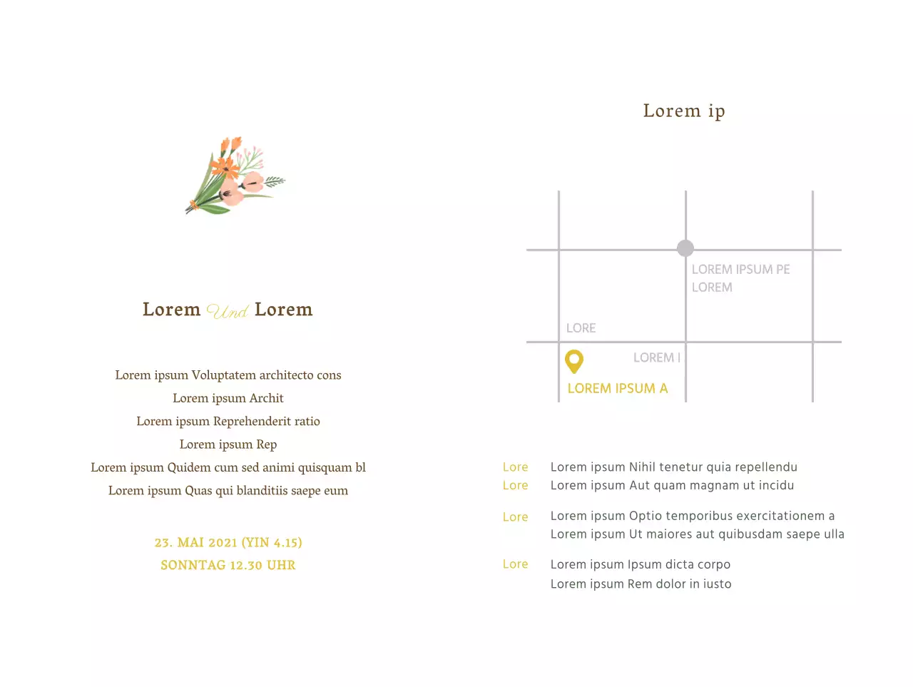 Emotionales Hochzeitseinladungsdesign mit warmen Hochzeitsillustrationen auf einem beigen Hintergrund