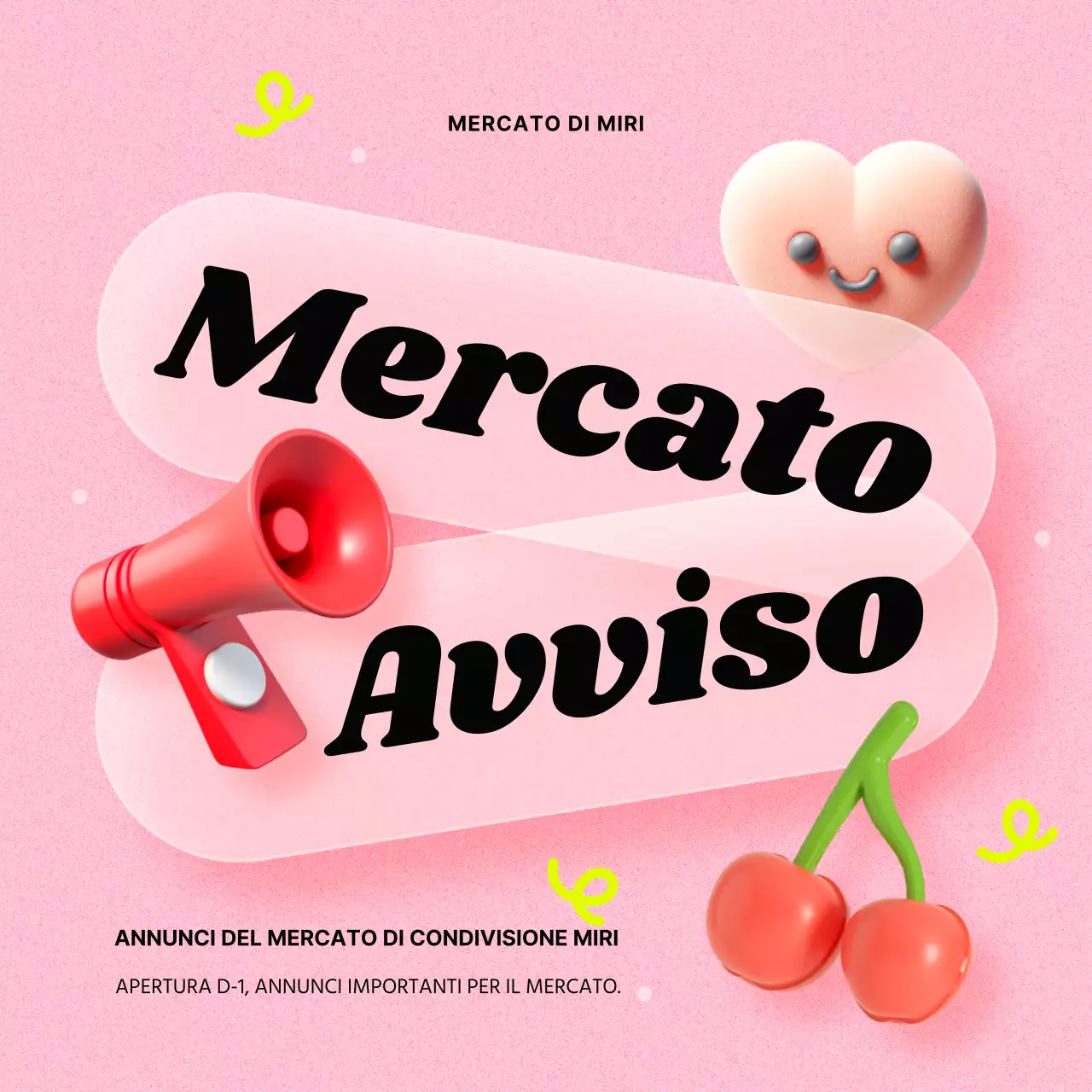Annuncio del mercato di condivisione rosa e rosso
