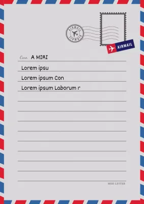 Carta da lettere di base rossa e blu per la posta aerea