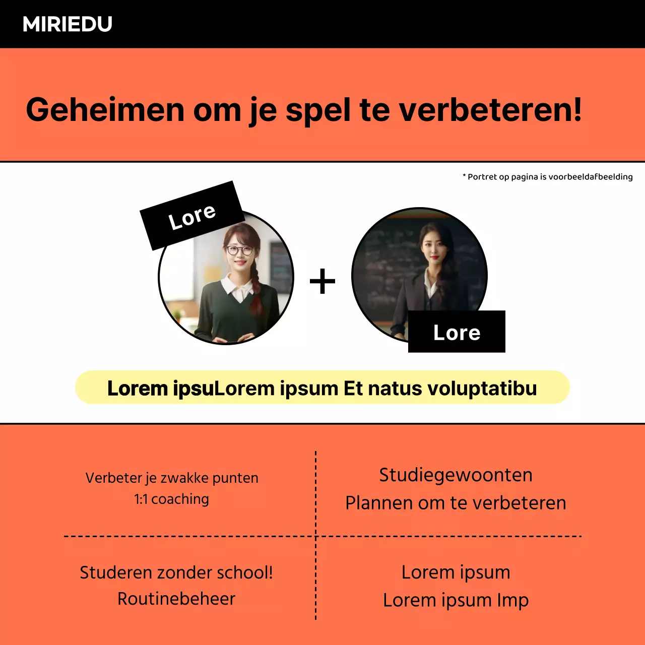 Promoot schoolvakantiespecials in oranje en zwart.