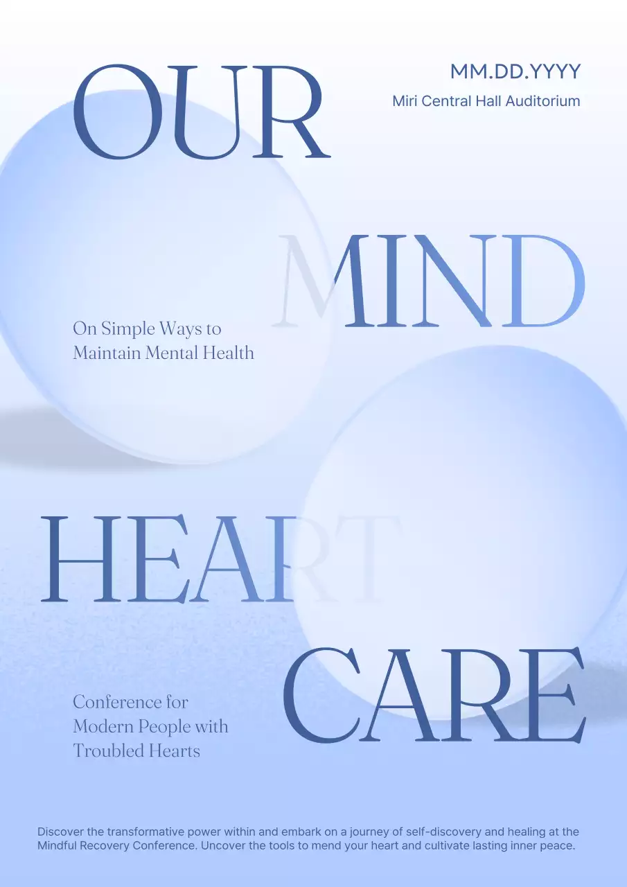 Blue Elegant Mental Health Conference Poster