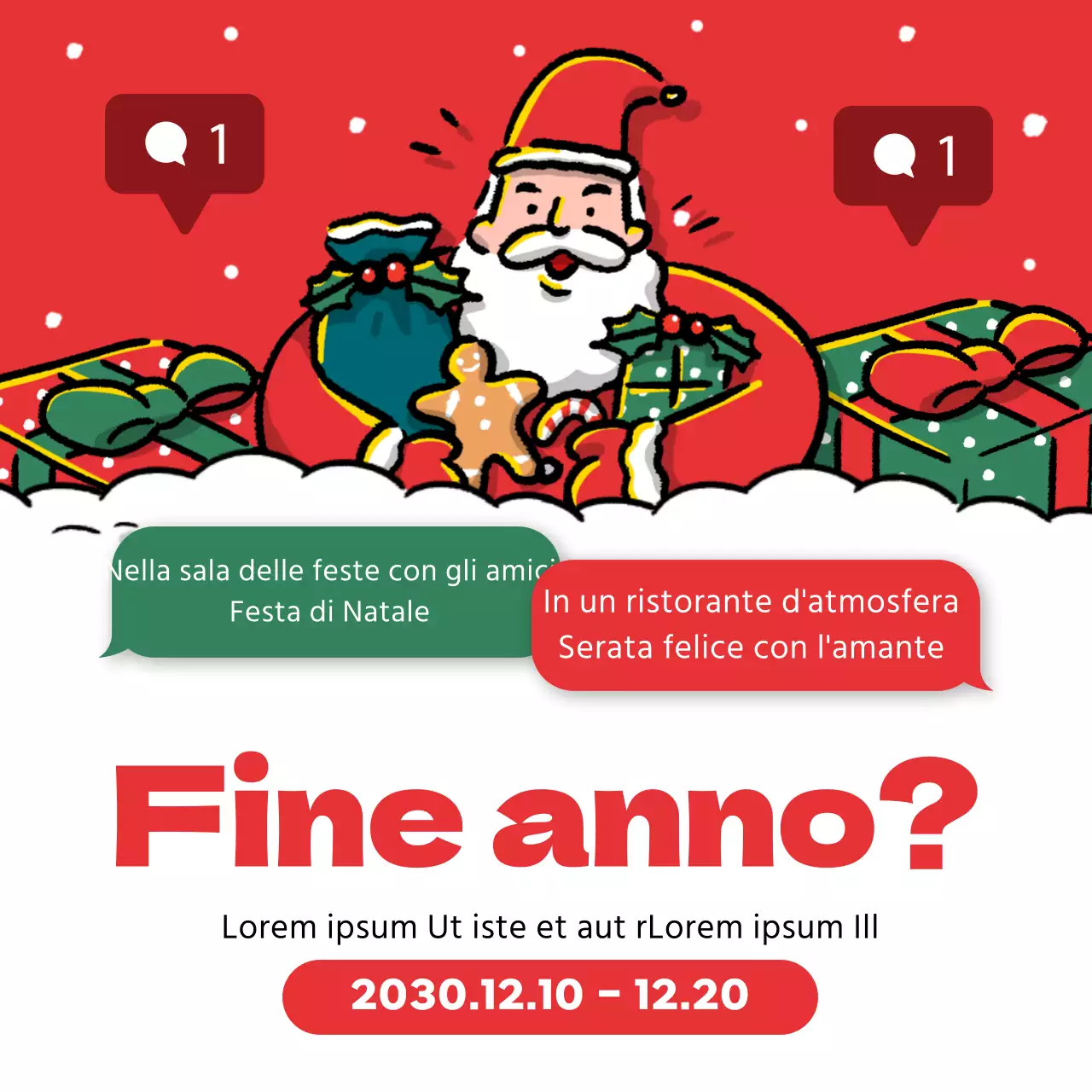 Promuovere un modello natalizio rosso e verde