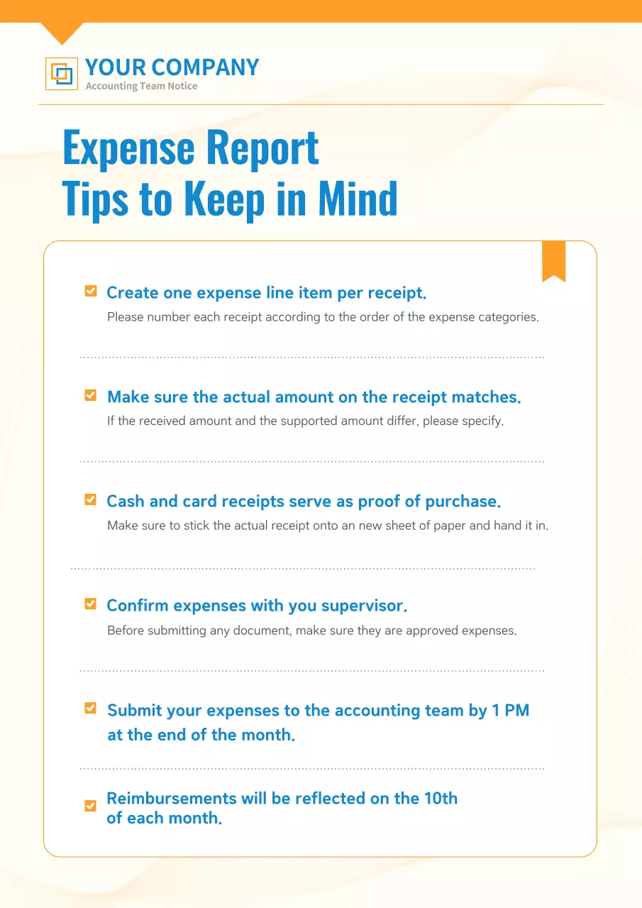 Orange Modern Expense Guide