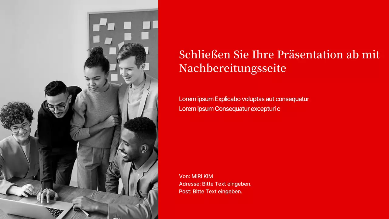 Eine einfache rote und graue Layout-Präsentation
