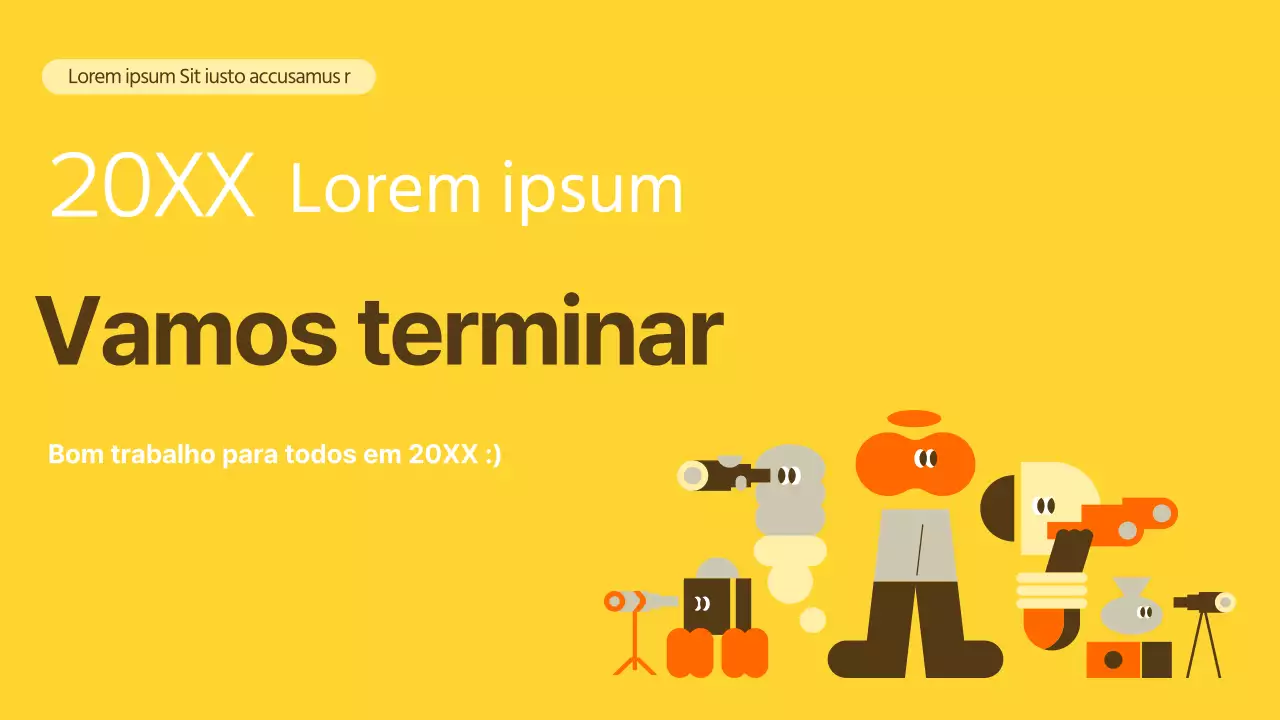 Um simples relatório de desempenho de fim de ano em amarelo e bege