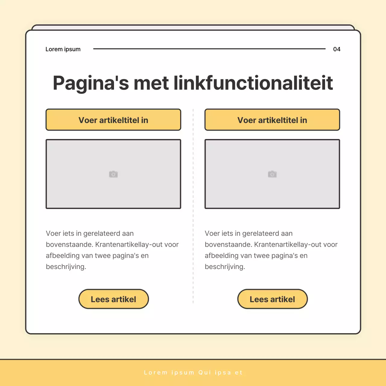 Een eenvoudige geel-witte nieuwsbriefpost van het welzijnskantoor