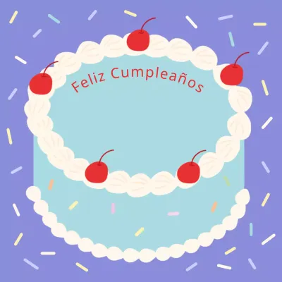 Una bonita nota de feliz cumpleaños en lavanda y rojo