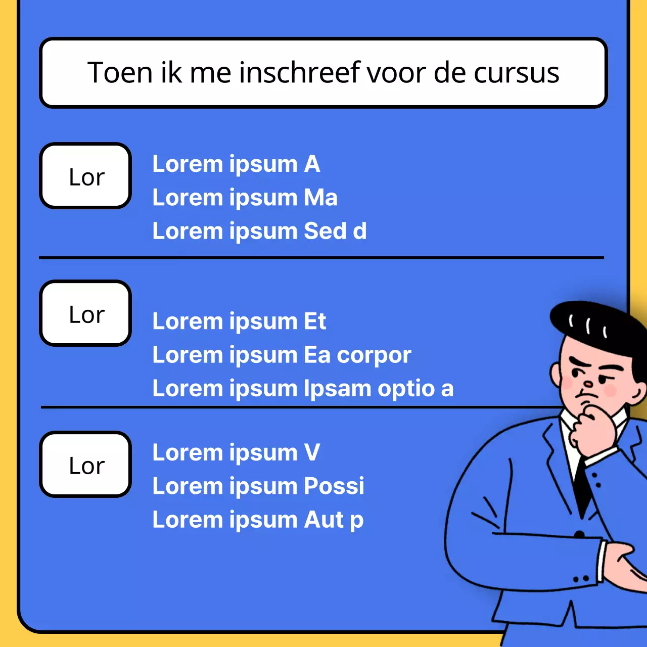 Een kitscherige Engelse taalschool in blauw en geel promoten