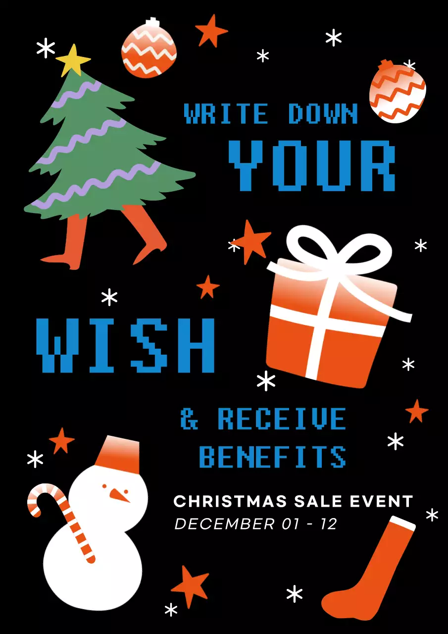 Black Retro Christmas Promotion Poster