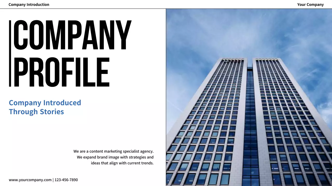 화이트 프로페셔널 회사 소개 문서 프레젠테이션