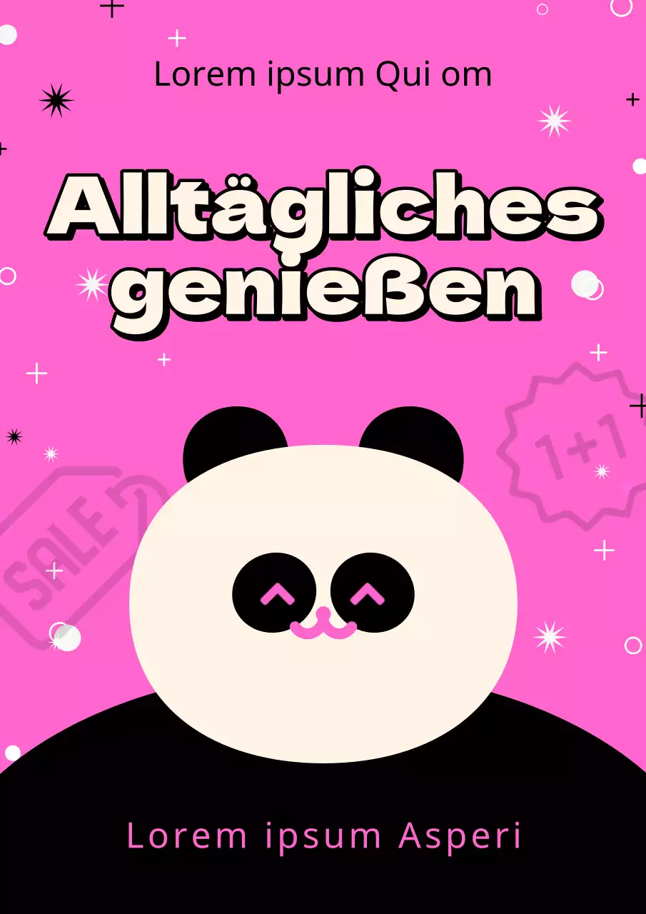 Einfache Verkaufsanzeige im Einkaufszentrum in Rosa und Schwarz