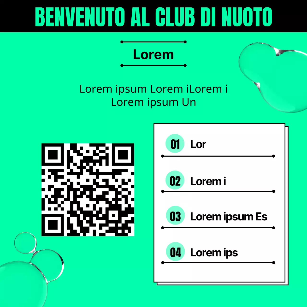 Promuovere il reclutamento dei club di nuoto con la tendenza verde e nera