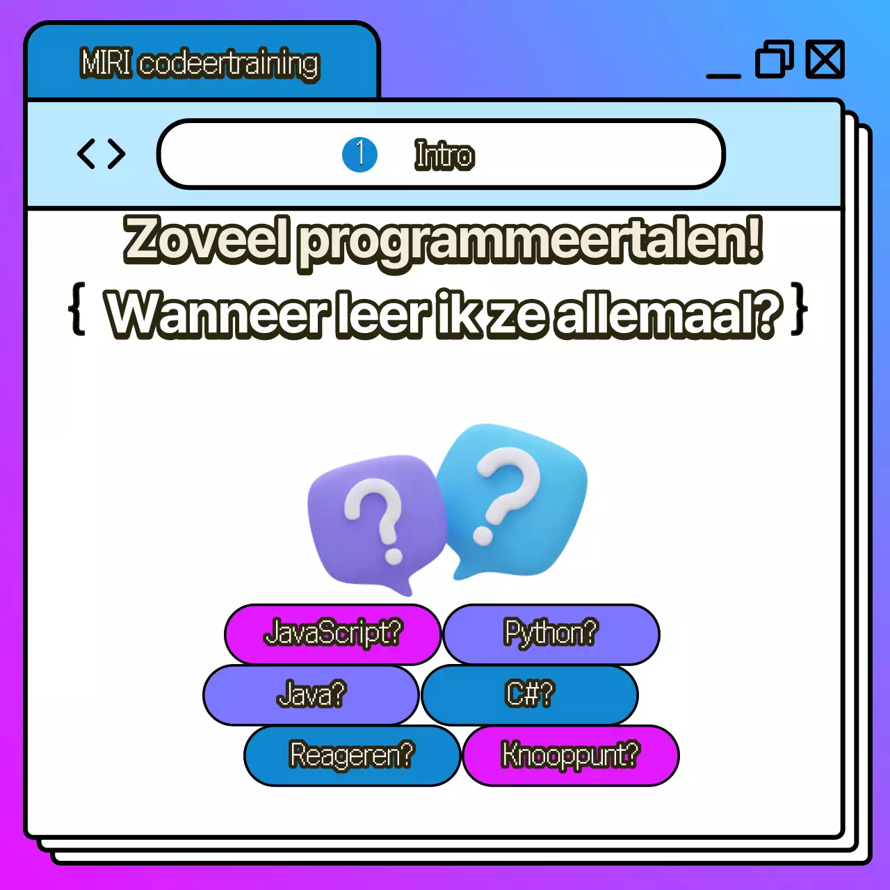 Bevorder kitscherig codeeronderwijs in blauw en paars