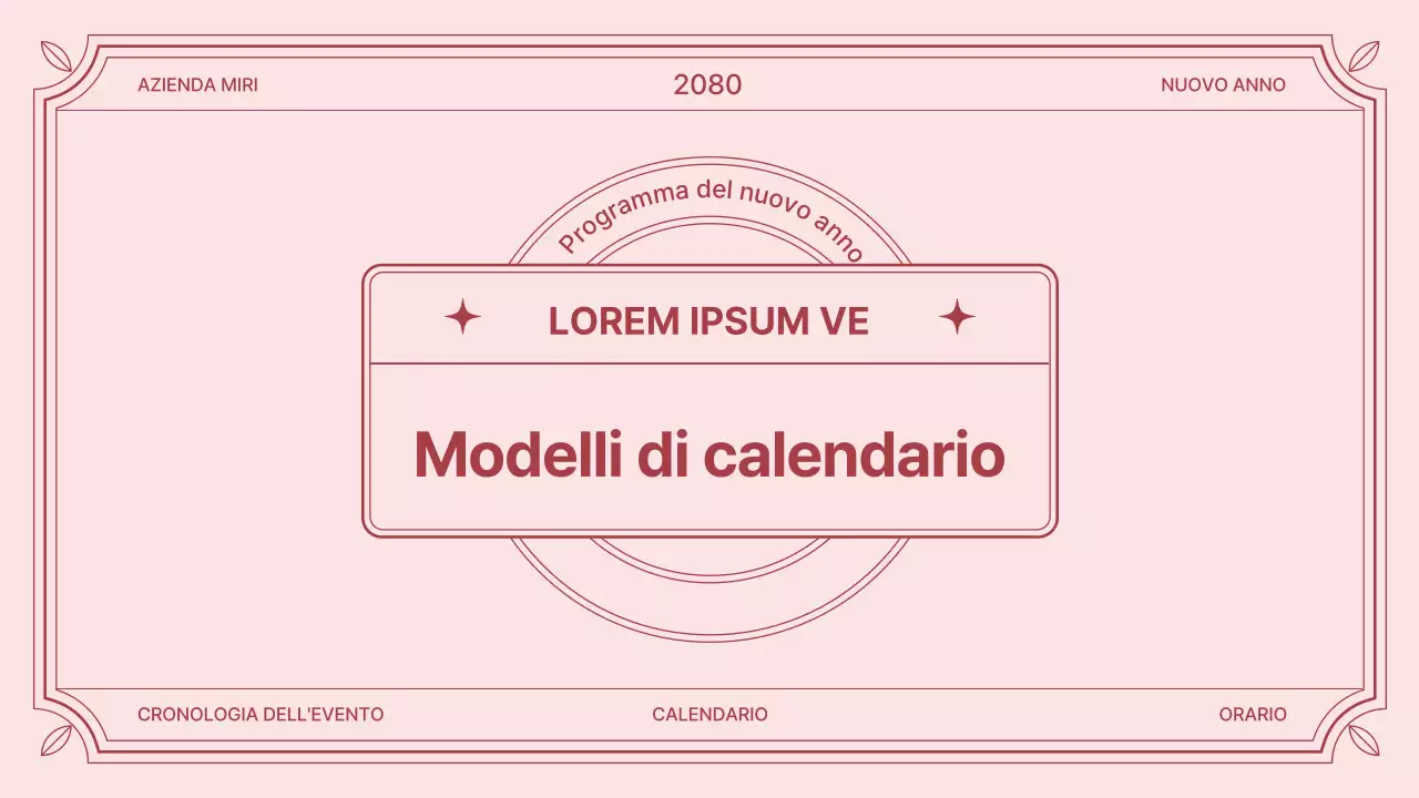 Calendario classico in rosa e azzurro