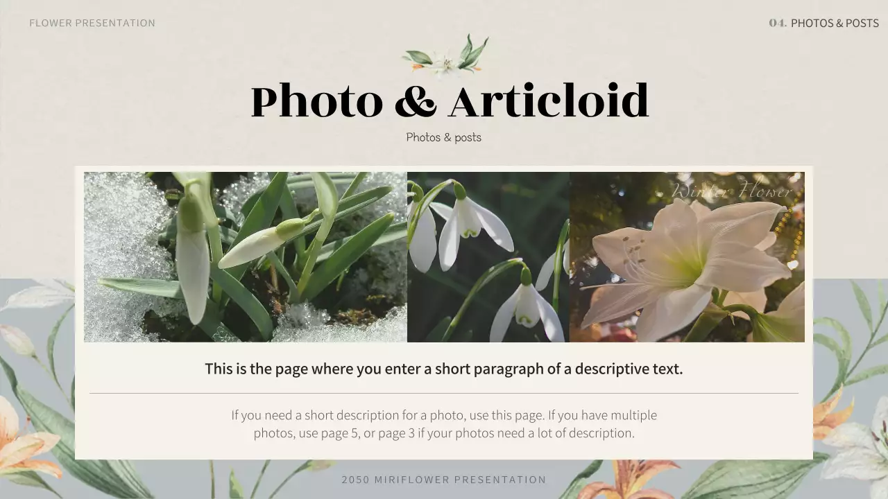 Beige Vintage Flower Presentation