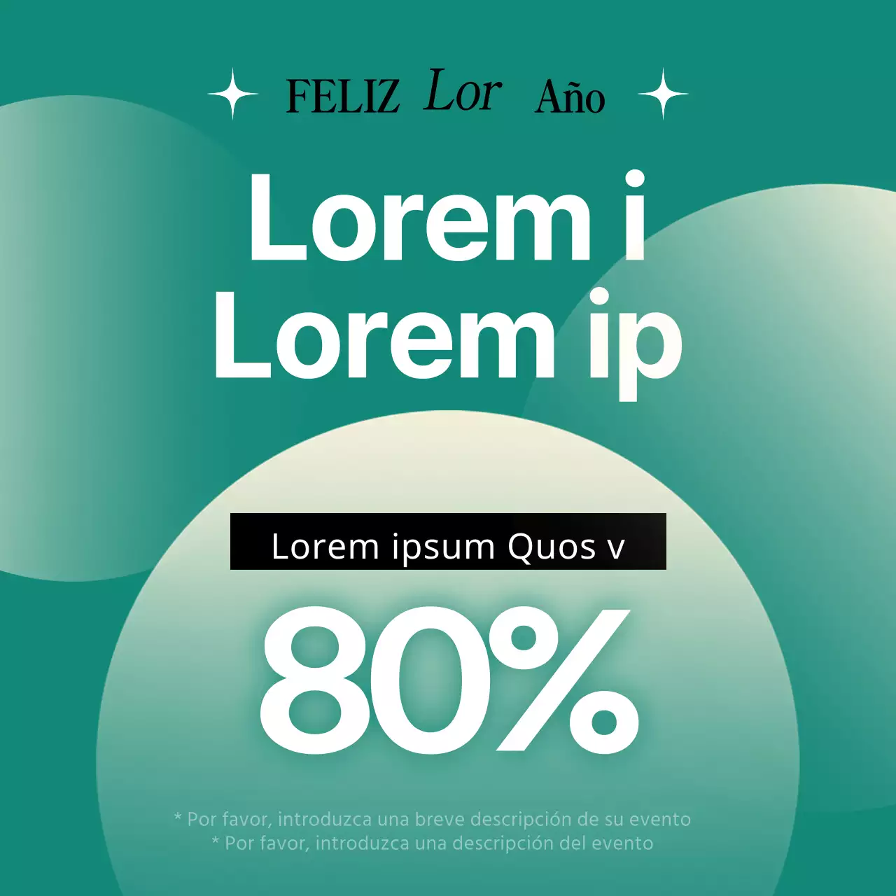 Promueva una plantilla de marketing de Año Nuevo en naranja y menta