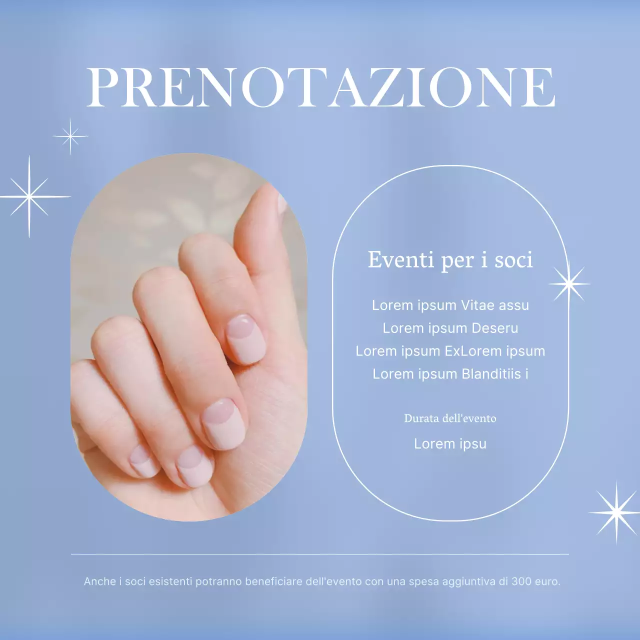 Promuovere un semplice negozio di bellezza per nail art in azzurro