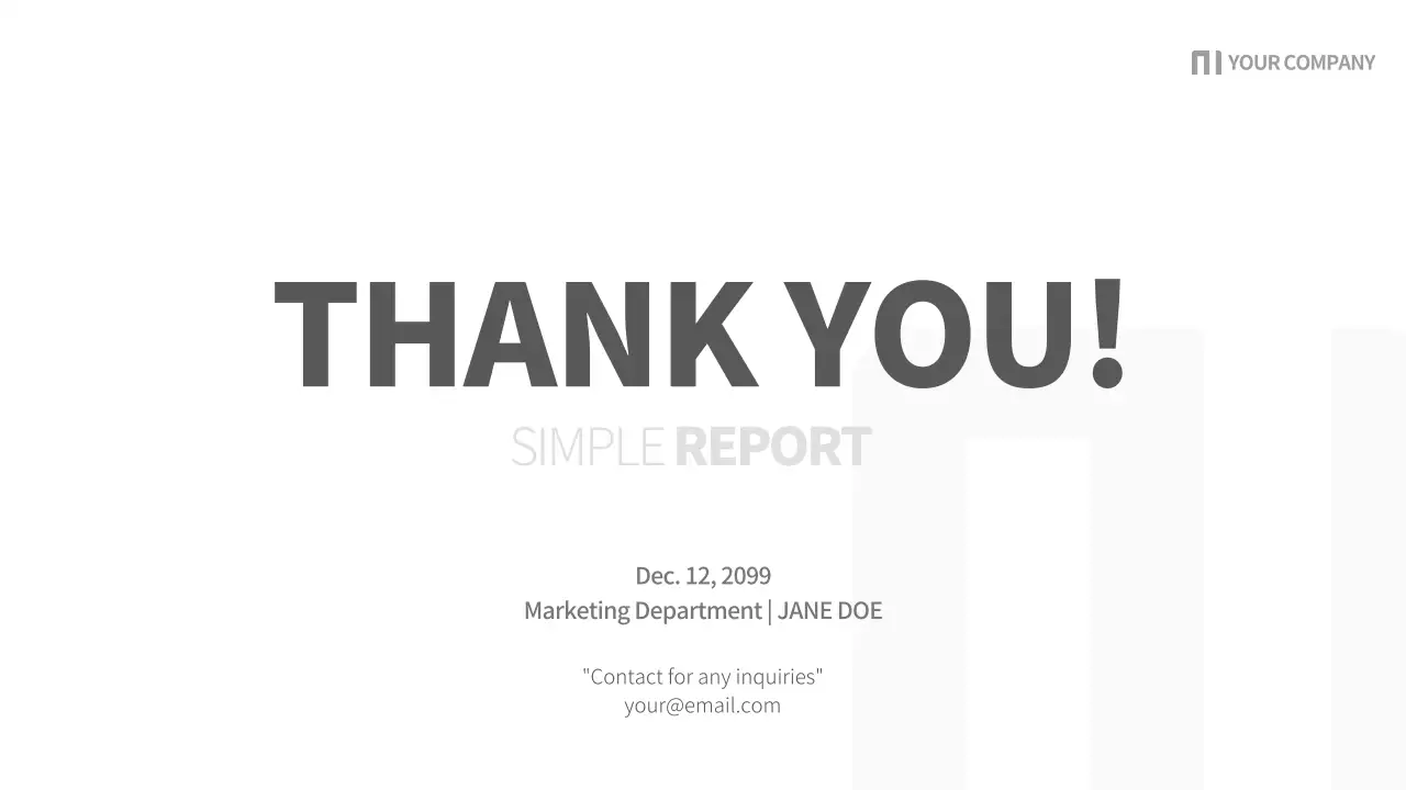 White Minimal Report Document Presentation