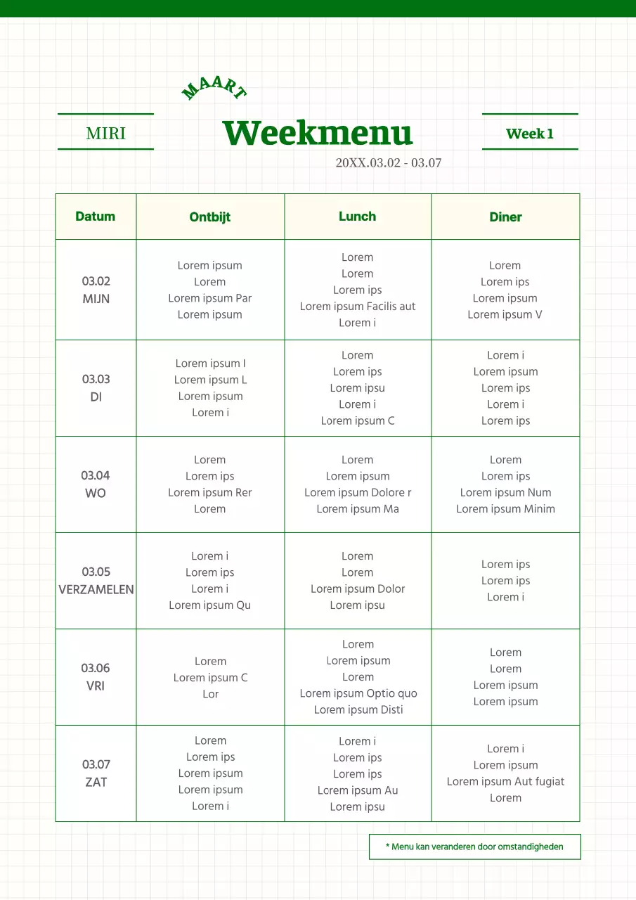 Een gids voor moderne bedrijfsmenu's in groen en beige