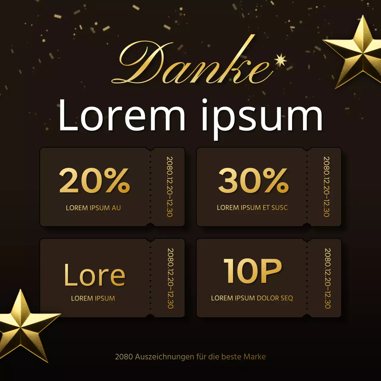 Werben Sie für eine luxuriöse Markenauszeichnungs-Veranstaltung zum Jahresende in Braun und Gold