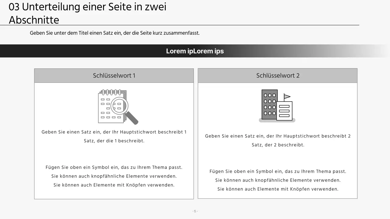 Moderne Unternehmenspräsentationen in Schwarz und Weiß