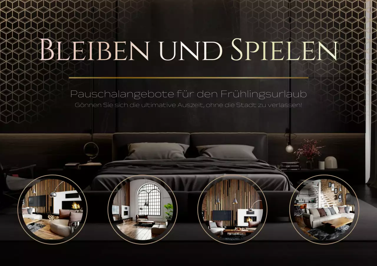 Schwarz und Gold Elegantes Urlaubspaket Anzeige
