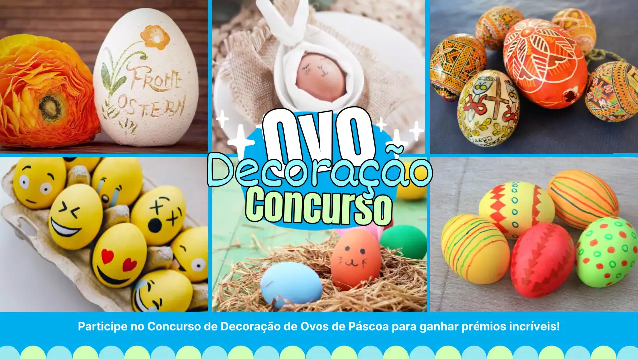 Promover um concurso de decoração de ovos azuis claros
