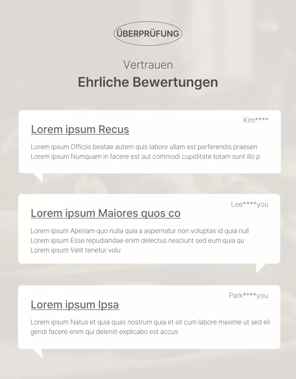 Werbung für ein einfaches Produkt in Beige und Braun