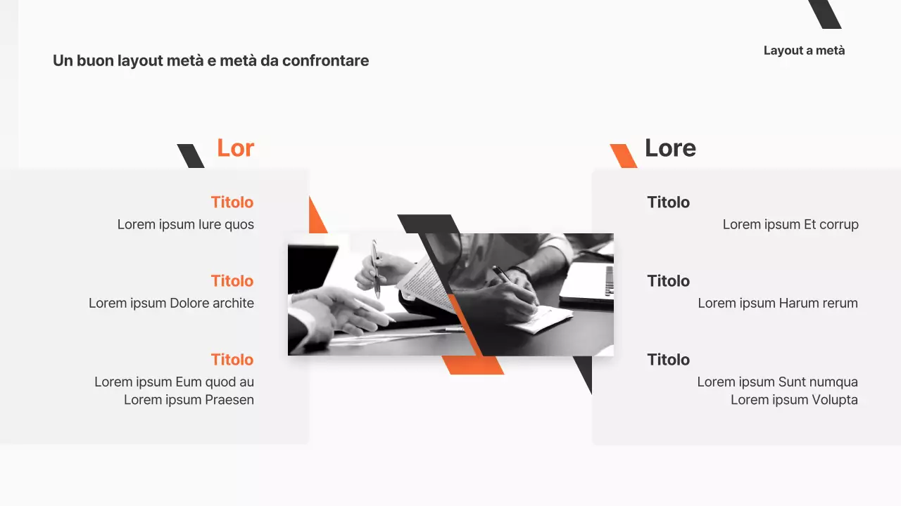 Una semplice proposta commerciale in arancione e in bianco e nero