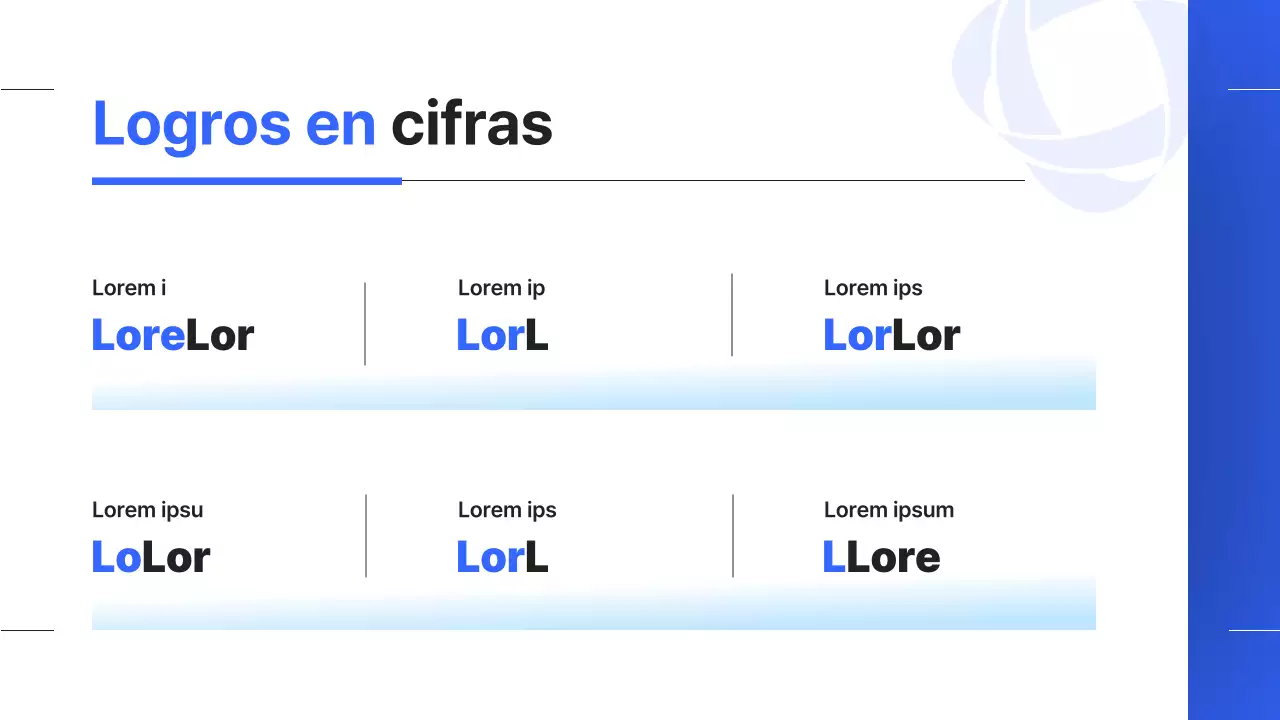Un sencillo informe de resultados de fin de año en azul