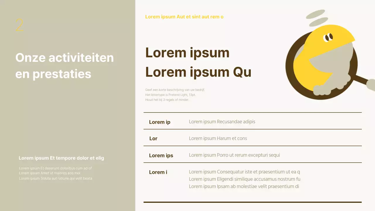 Een eenvoudig eindejaarsrapport in geel en beige