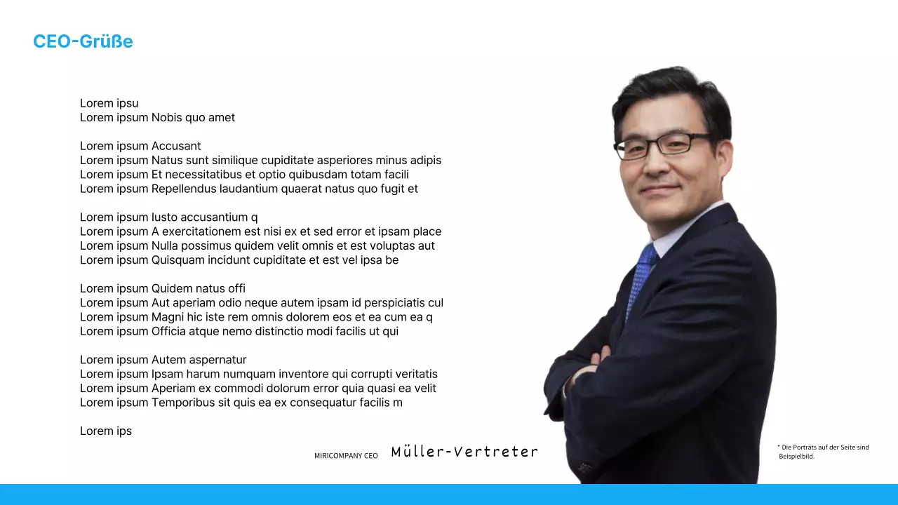 Eine einfache hellblau-weiße Einführung in den Ergebnisbericht