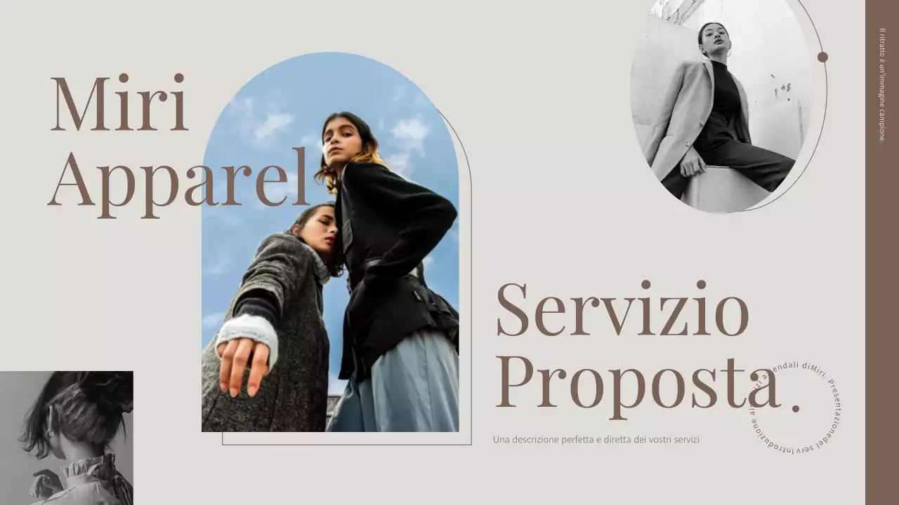 Moderno prospetto dei servizi aziendali in beige e marrone