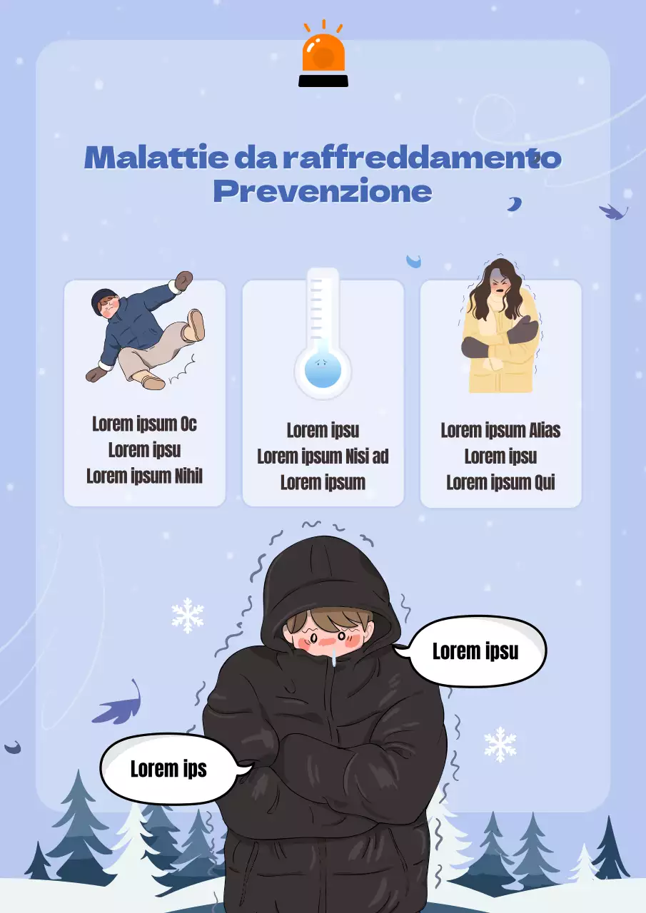 Consigli per prevenire le malattie da raffreddamento in azzurro e nero