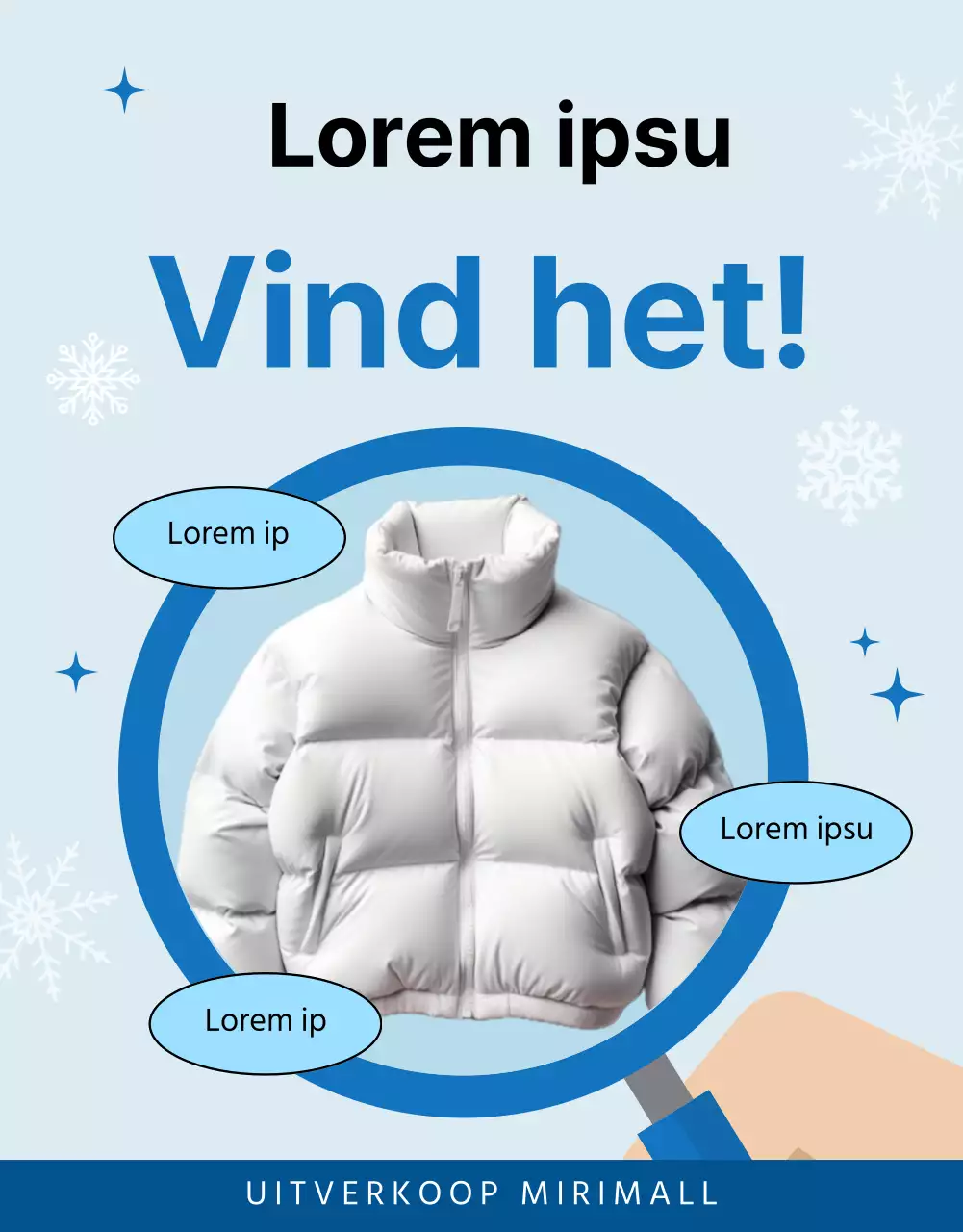 Promoot moderne winterkleding in blauw en lichtblauw