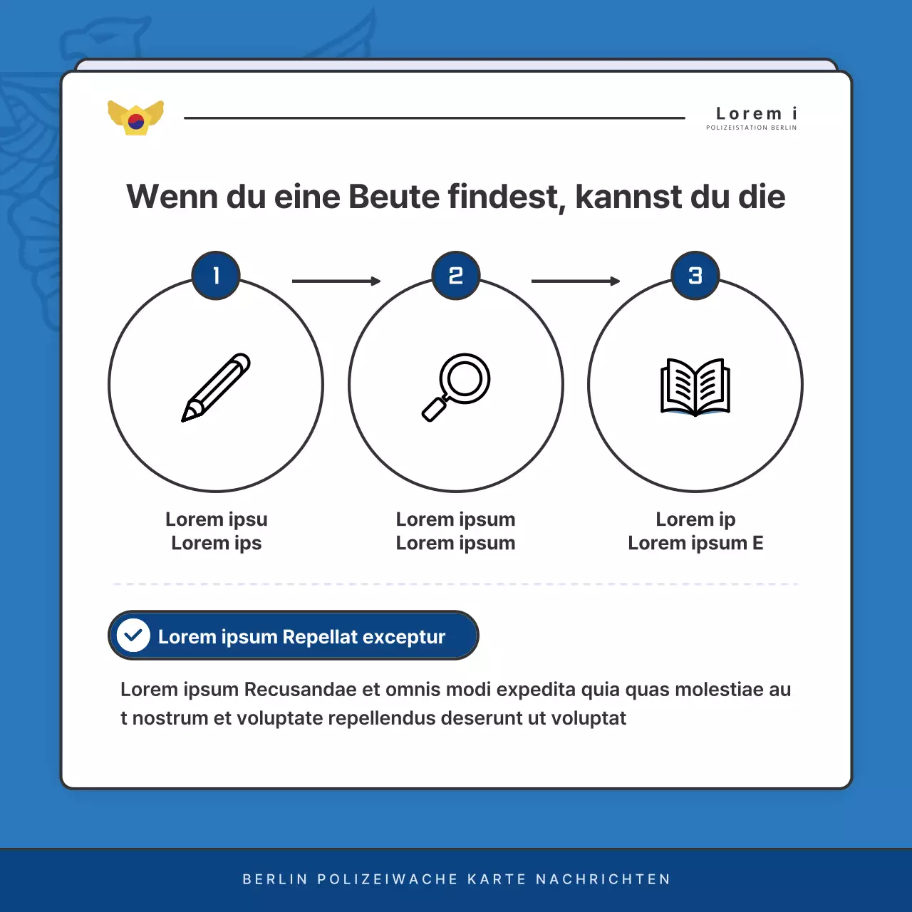 Standard-Newsletter der Polizeidienststelle in Blau und Marineblau
