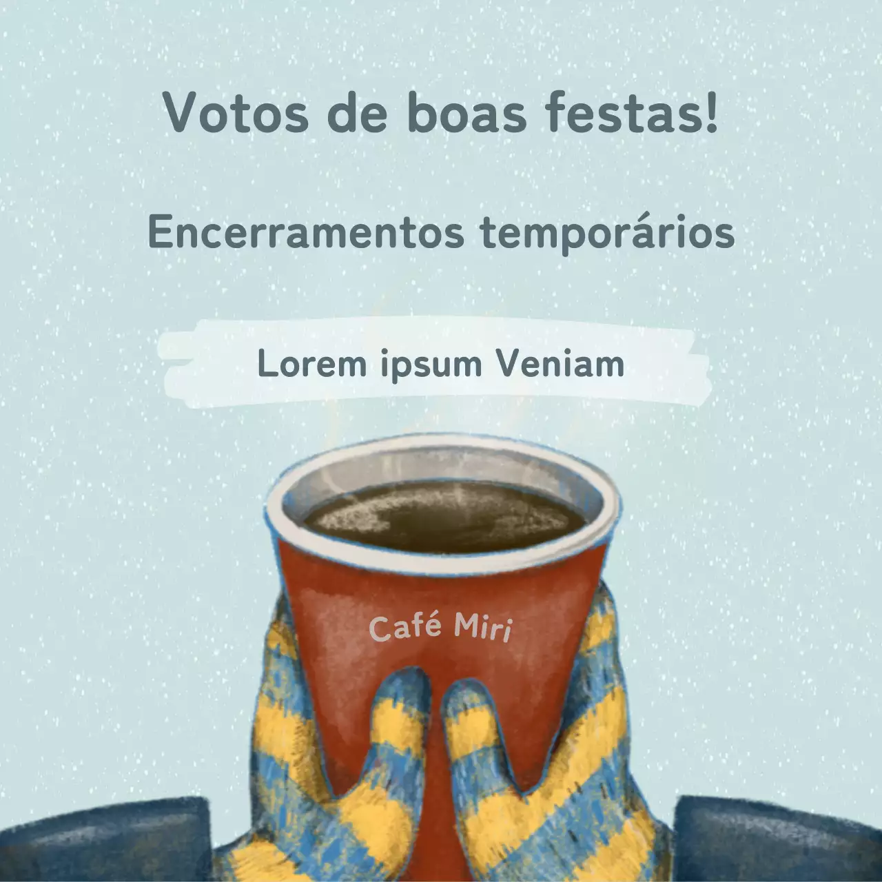 Um bonito aviso de inverno em azul claro