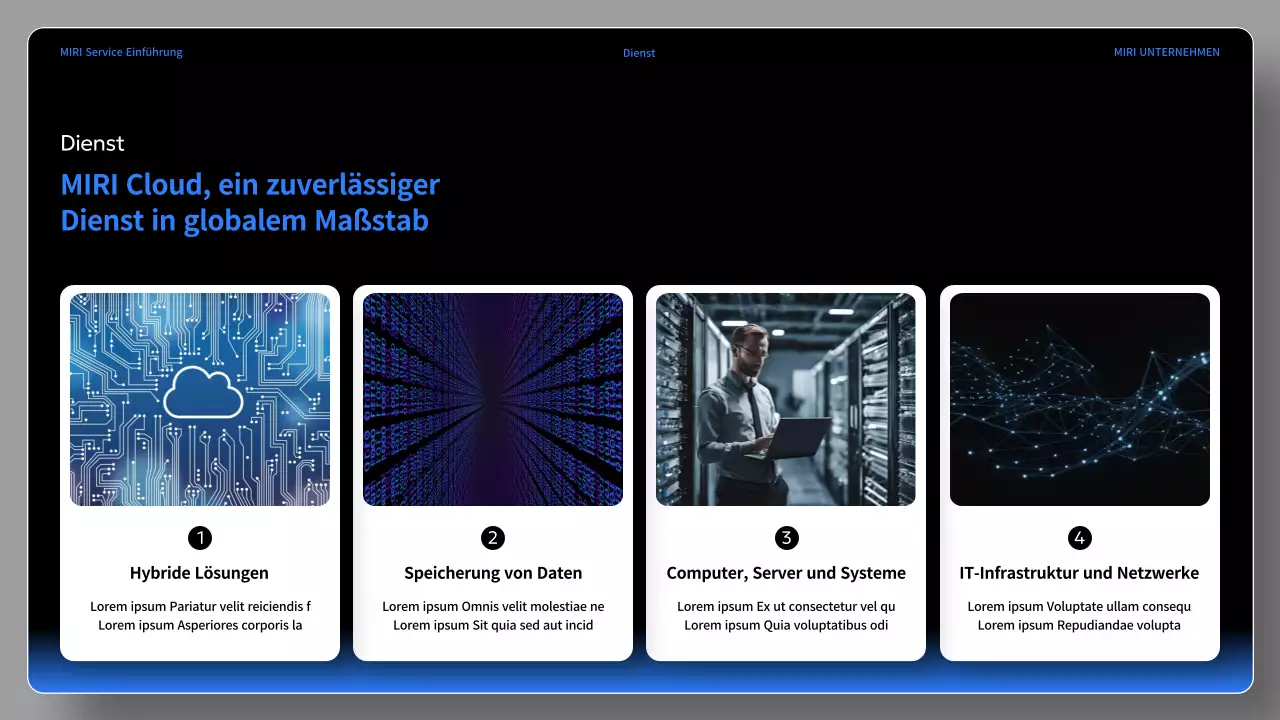 Eine einfache schwarz-blaue Dienstanweisung