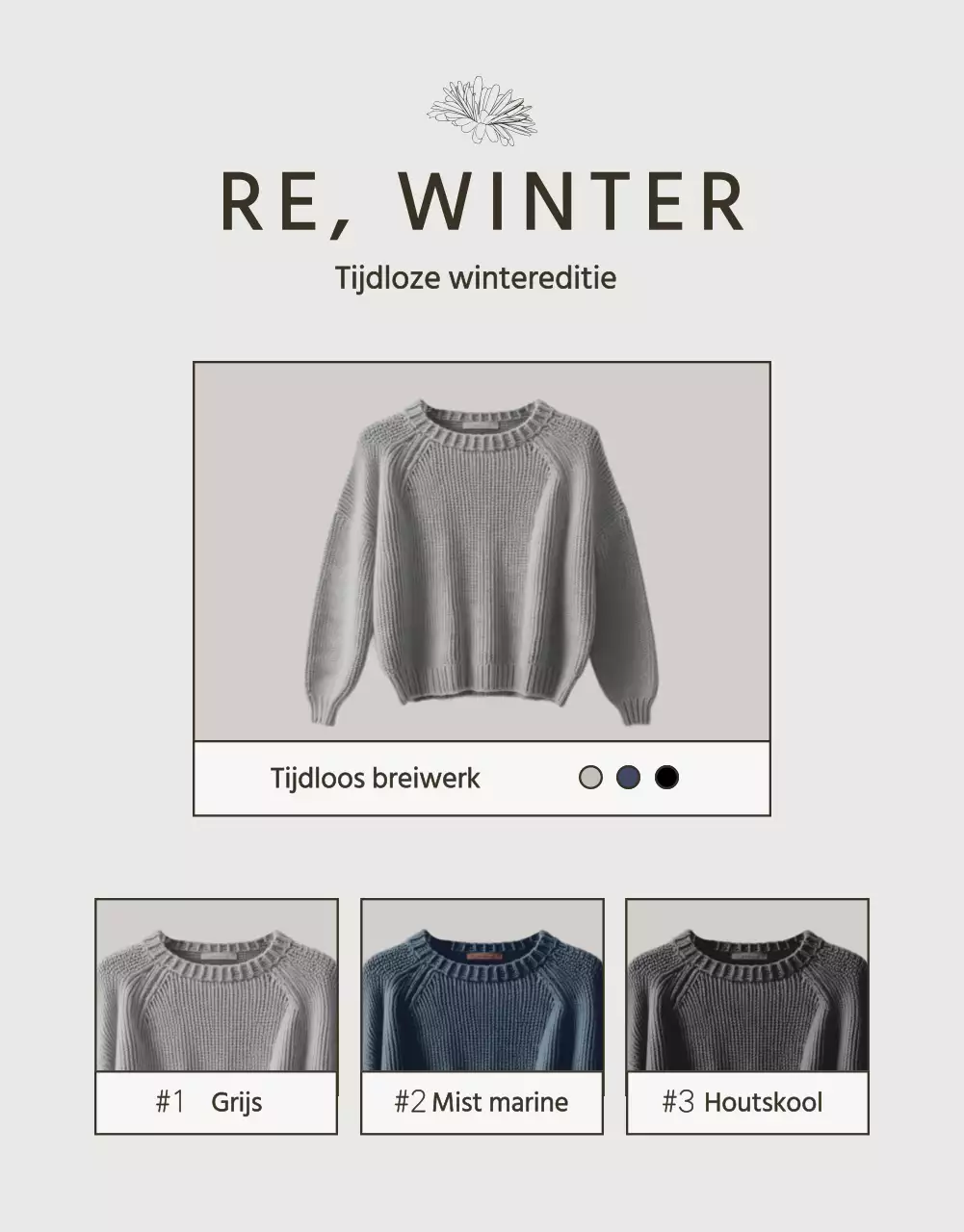 Moderne gebreide winterkleding in beige en bruin